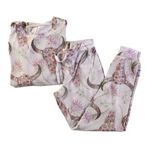 2 for $15 😍 Aspen Dream Blooming Skulls Pajama Set – Pink/Purple – Size M – GUC
